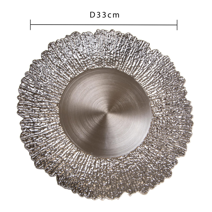 Piatto corallo - Pezzi 12 - 33xH2x33cm - Bianchi Dino SpA