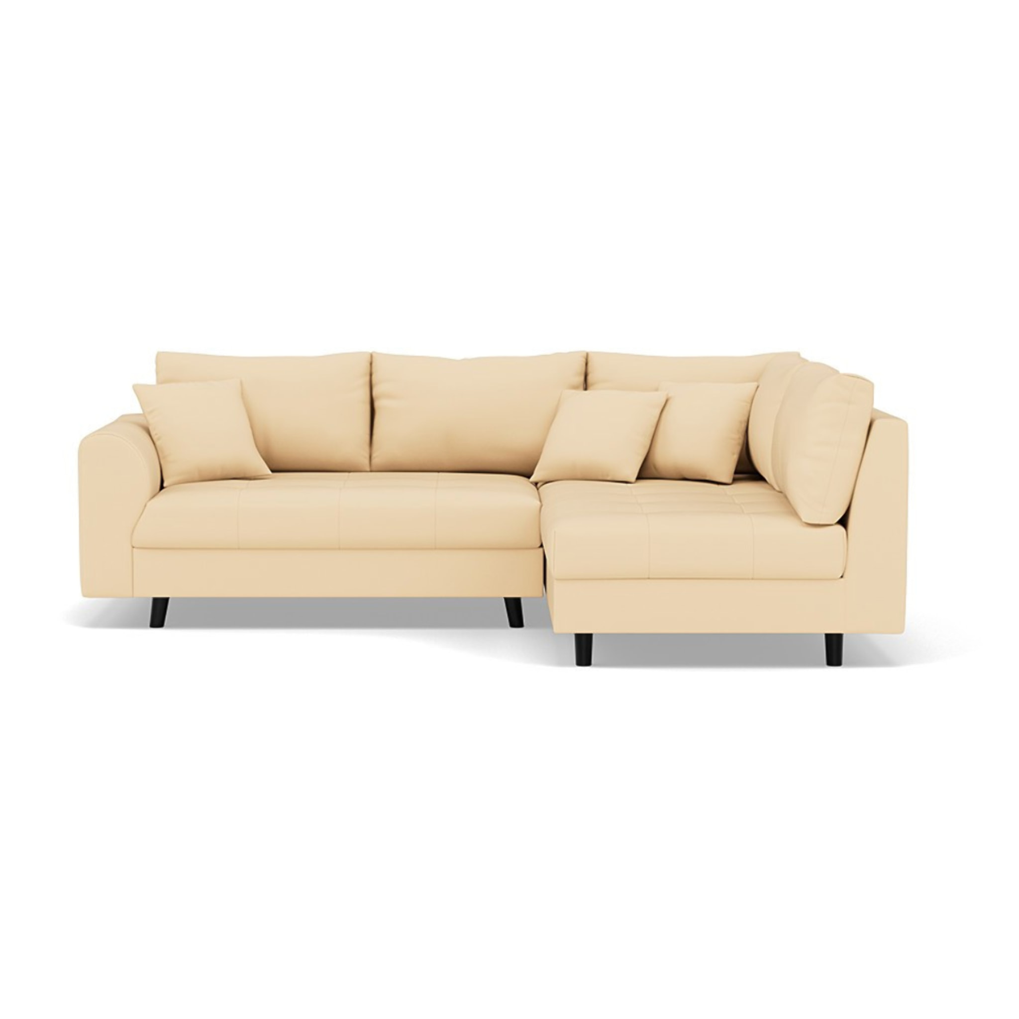 Rune - canapé d'angle droit 4 places en simili - Beige