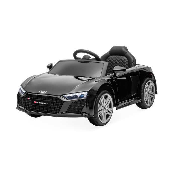 AUDI R8 voiture électrique 12V. noire 1 place. 4x4 pour enfants. avec autoradio et télécommande