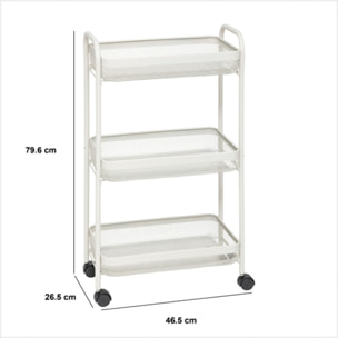 Desserte à roulettes "Mayaj" 3 niveaux 46,5x26,5cm