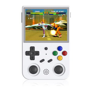 DAM Consola emulador multiplataforma RG353V. Pantalla táctil 3,5" IPS; Android 11 + Linux, Quad-Core 1,8GHz, WiFi, 128GB. +23.000 juegos. 12,6x2,1x8,3 Cm. Color: Blanco