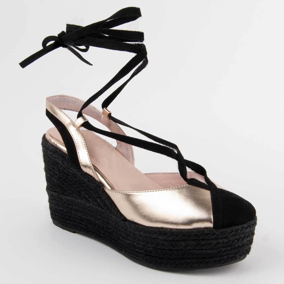 Alpargata De Cuña - Dorado - Altura: 8 Cm