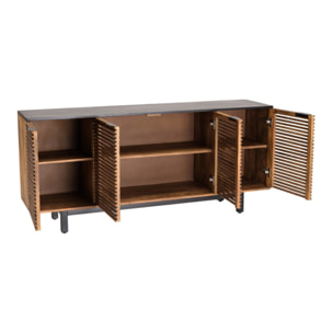 ALIX - Buffet en bois de manguier 4 portes ajourées