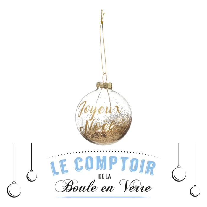 Boule de Noël Verre 70 mm Jaune Doré