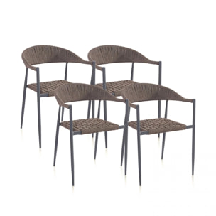 Pack 4 sillas de exterior Eina Grafito