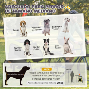 Remolque de Bicicleta Perros 2 en 1, Carrito para Perros Medianos hasta 20 kg y Gatos Plegable con Suspensión, Neumáticos Grandes, Ventanas de Malla, Freno de Mano, Reflectores, Bandera, Verde