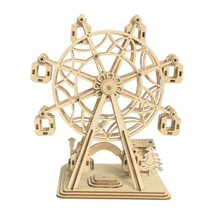Modello in Legno 3D, con movimento meccanico design della Ruota Panoramica Felice. 117 pezzi.