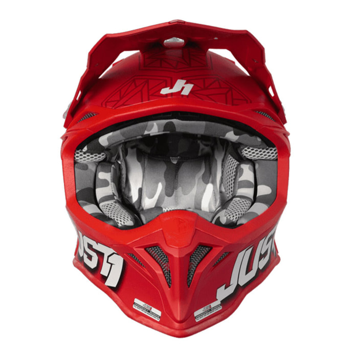CASCO OFFROAD  J39 KINETIC CAMO BLACK GREY RED (MATT) JUST1