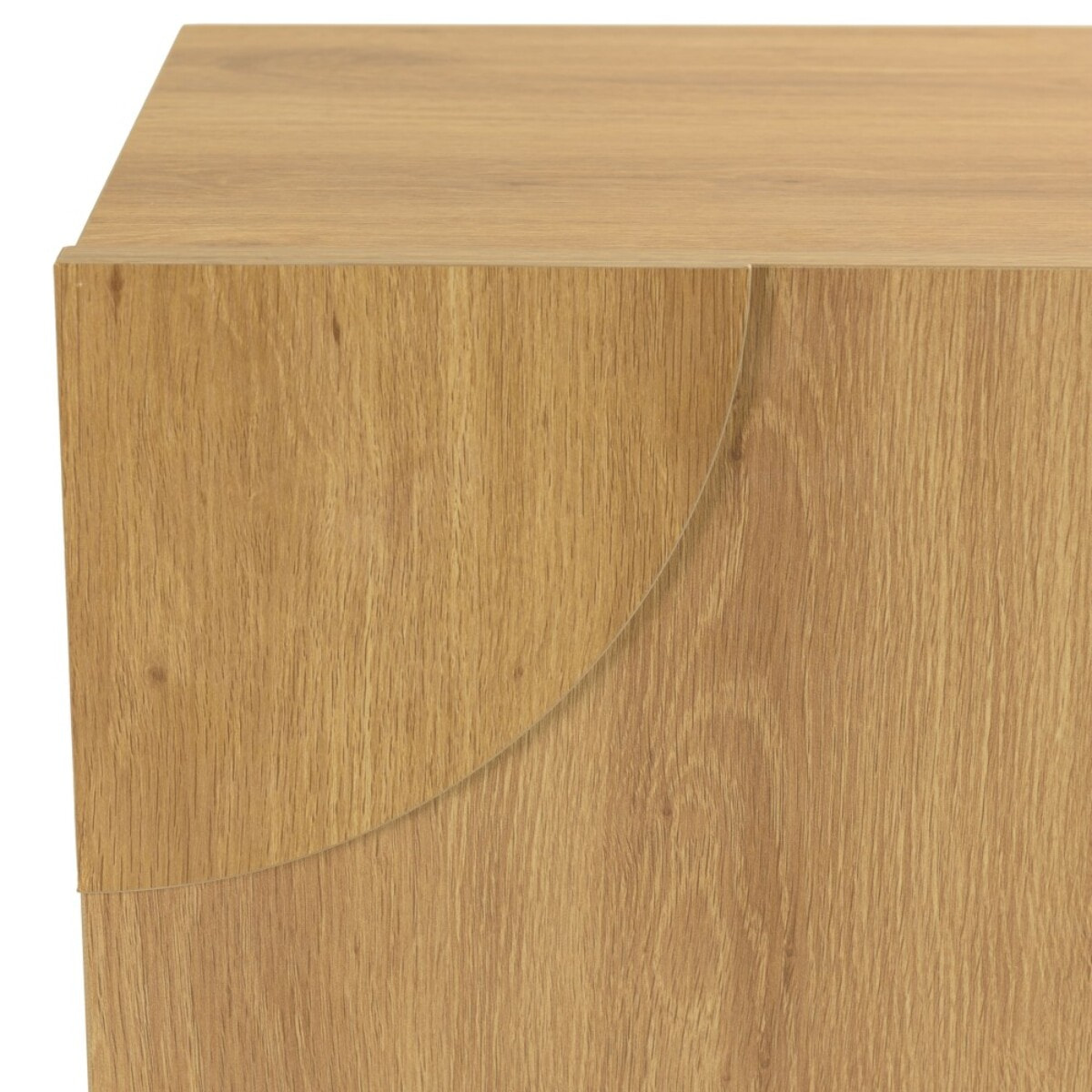 ETHAN - Buffet couleur naturelle 2 portes décor motif arrondi