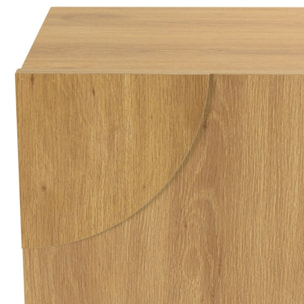ETHAN - Buffet couleur naturelle 2 portes décor motif arrondi