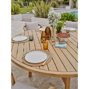 SERENA - Ensemble repas de jardin 8 places en bois d'acacia