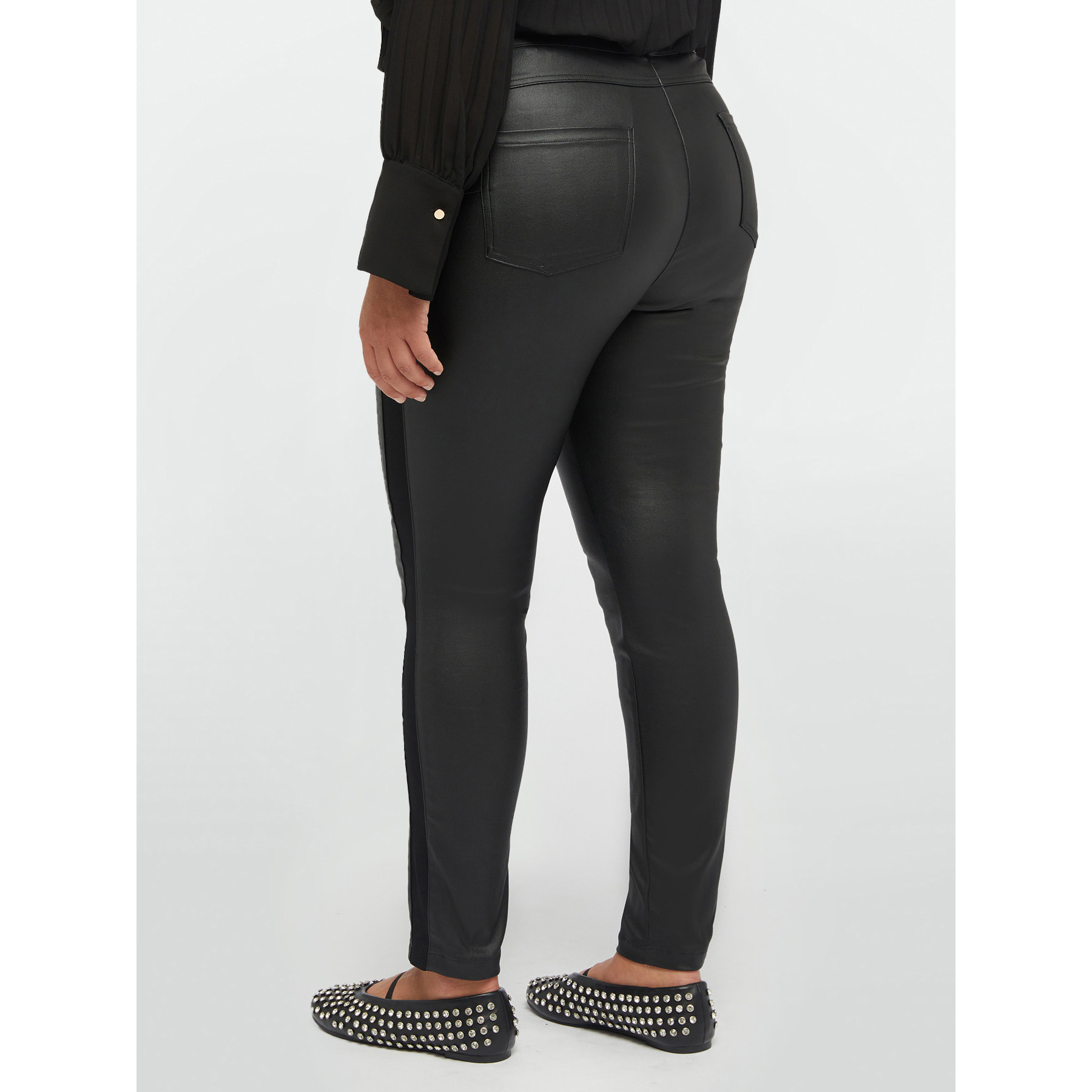 Fiorella Rubino - Pantalones skinny de dos tejidos - Negro