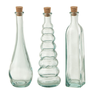 J-Line bouteille ronde - verre - small - 3 pcs