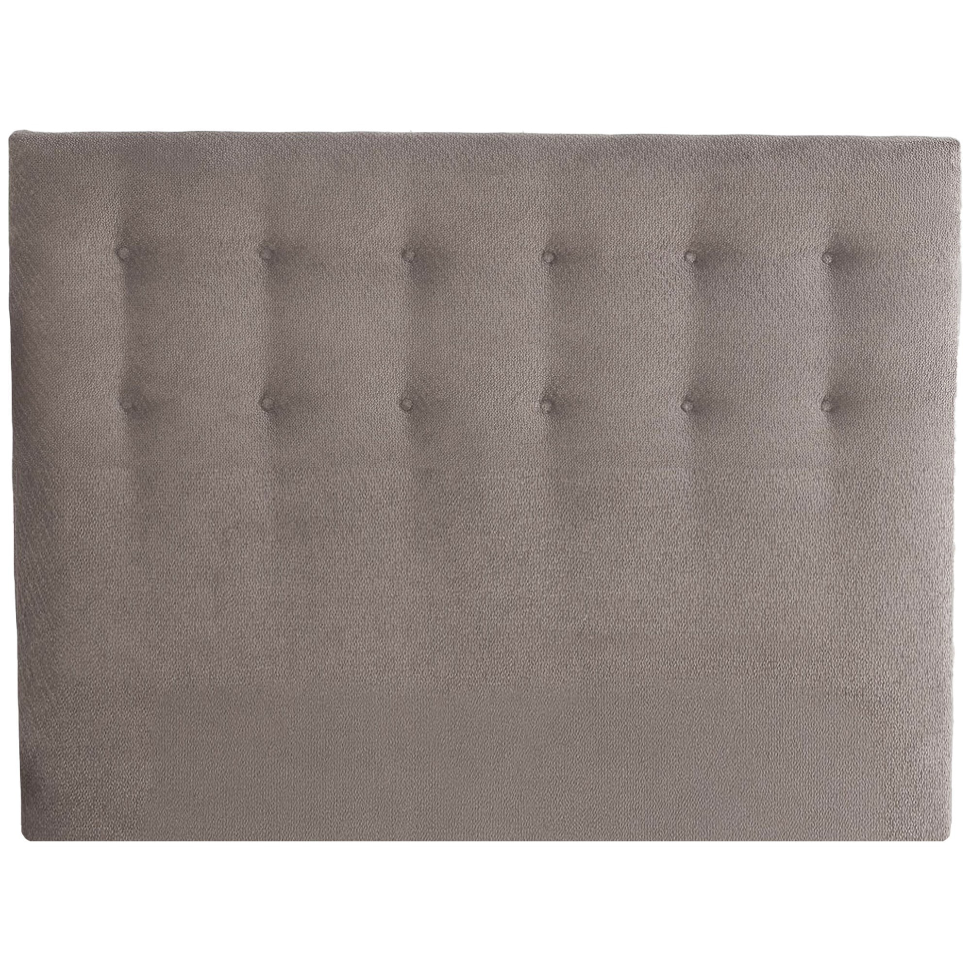 Tete de lit capitonnée Eden gris clair, chenille bouclettes