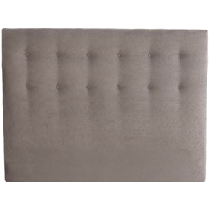 Tete de lit capitonnée Eden gris clair, chenille bouclettes