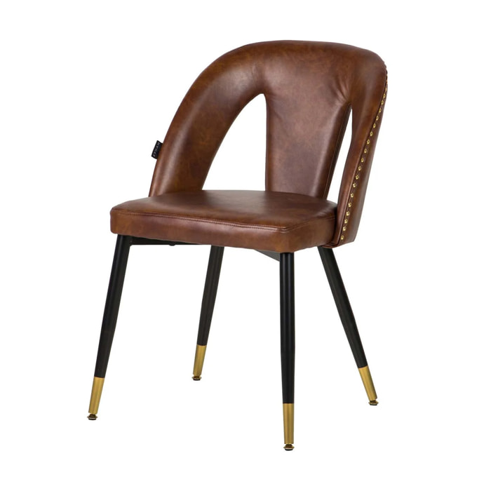 Silla Tachuelas Pu Marrón Stowe 49x54x82 Cm