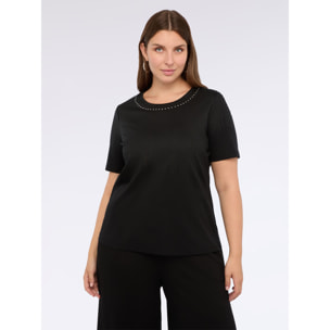 Fiorella Rubino - Camiseta de punto de algodón - Negro