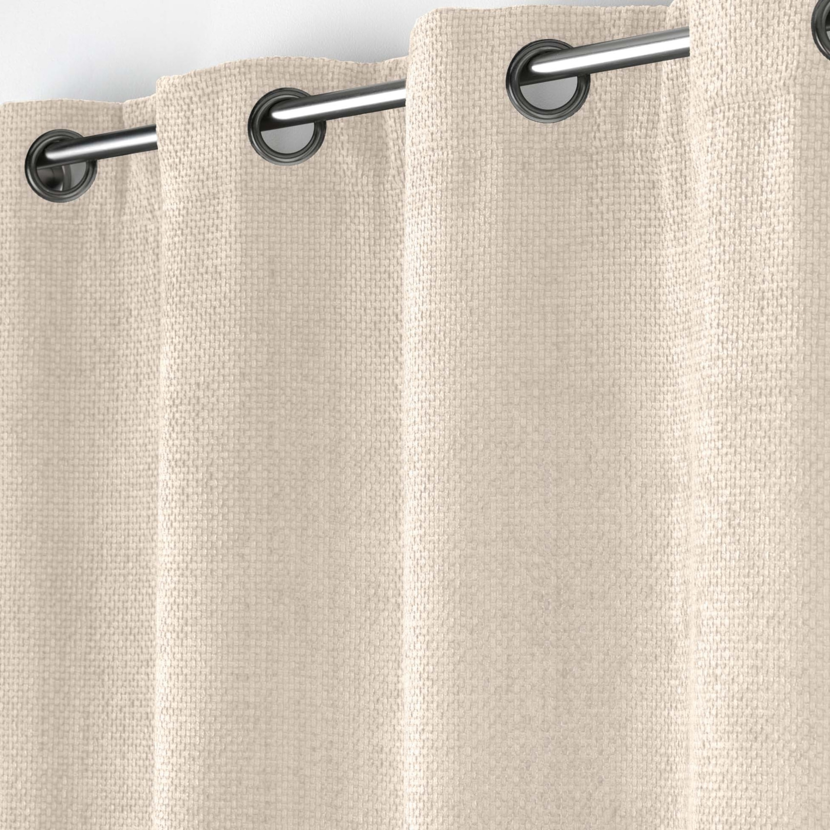 Rideau à œillets en velours chenille - Naturel