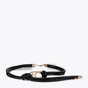 Cintura in finta pelle con logo ovale