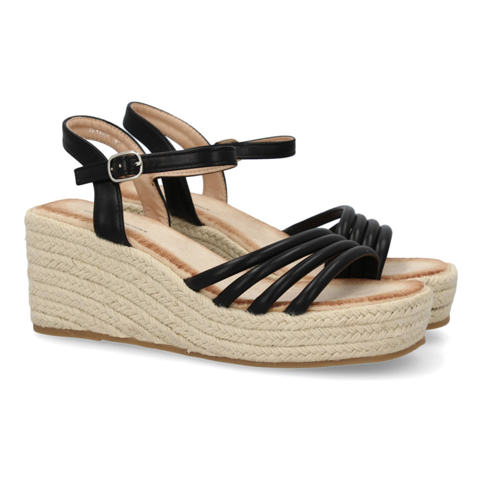 Sandalias de cuña para mujer, comodas y elegantes, diseño moderno trenzado