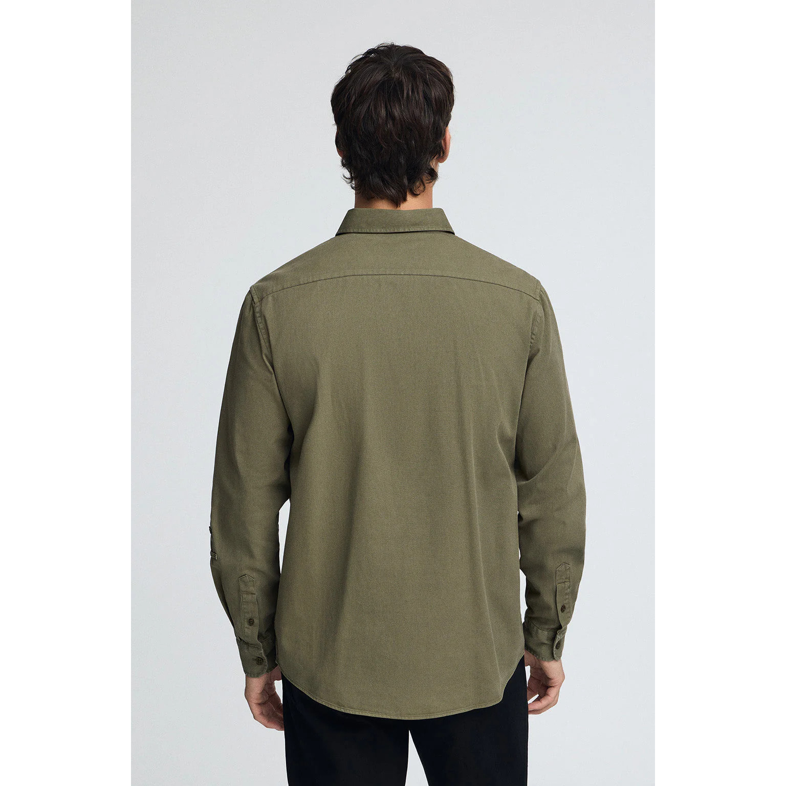 Camisa verde militar de corte regular con logo Polo Club