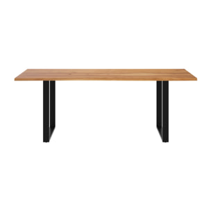 Table rectangulaire 8 personnes en bois d'acacia et métal  220 cm - Joko
