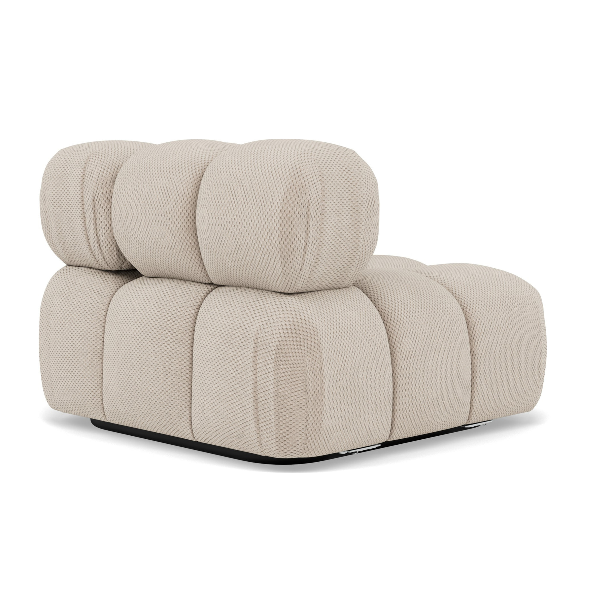 Ruby - module d'assise d'angle gauche en velours texturé - Beige