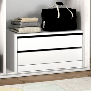 Cajonera auxiliar de 2 cajones en blanco 77x38 cm Uniq Blanco