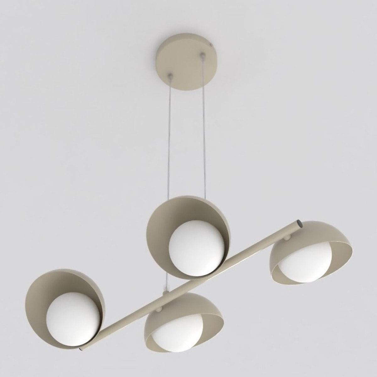 Lampada a sospensione BOOM con quattro diffusori in vetro