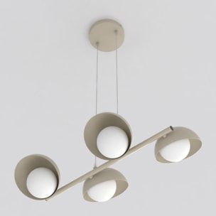 Lampada a sospensione BOOM con quattro diffusori in vetro