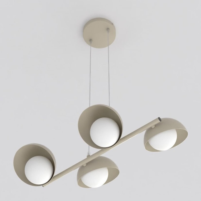 Lampada a sospensione BOOM con quattro diffusori in vetro