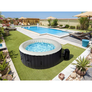 Spa gonflable 4 places  "Santorin" - 180 x 180 x 65 cm - Noir/Blanc