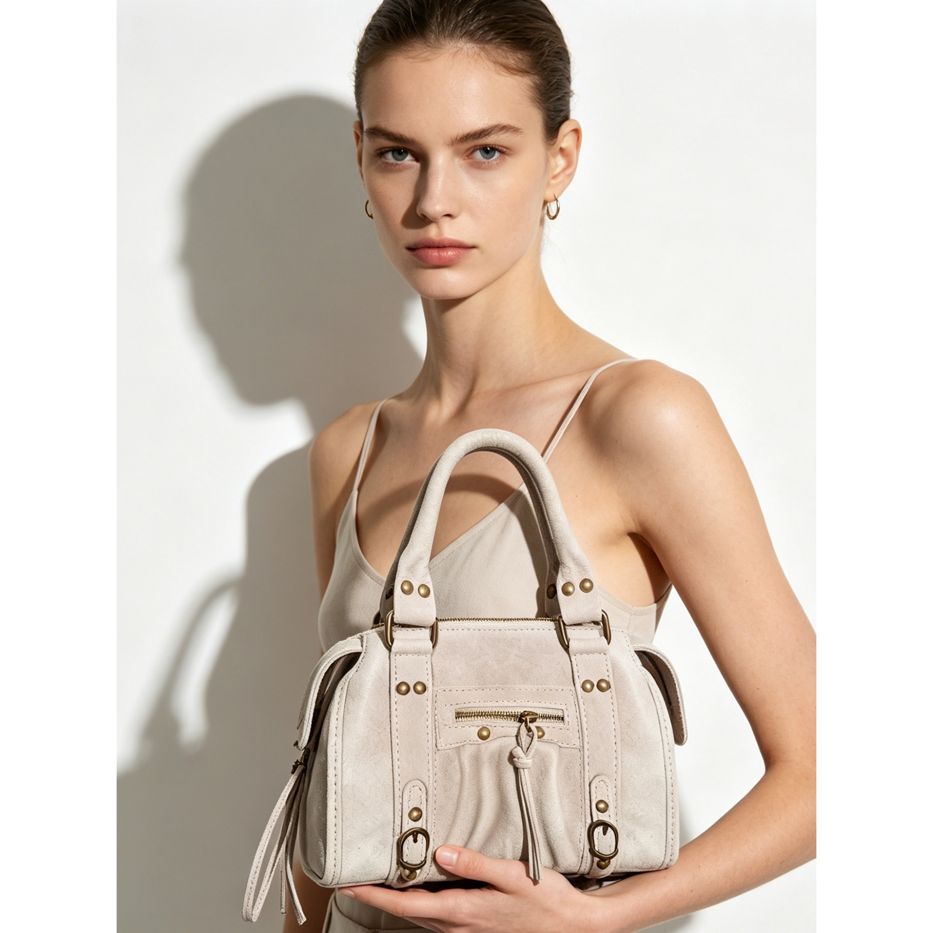 Borsa a spalla da donna - Modello Erisia - Vera pelle - 25.0 x 15.0 x 10.0 cm