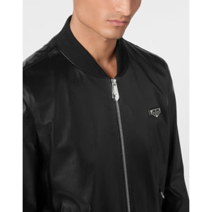 PHILIPP PLEIN Bomber de cuero ICONIC PLEIN