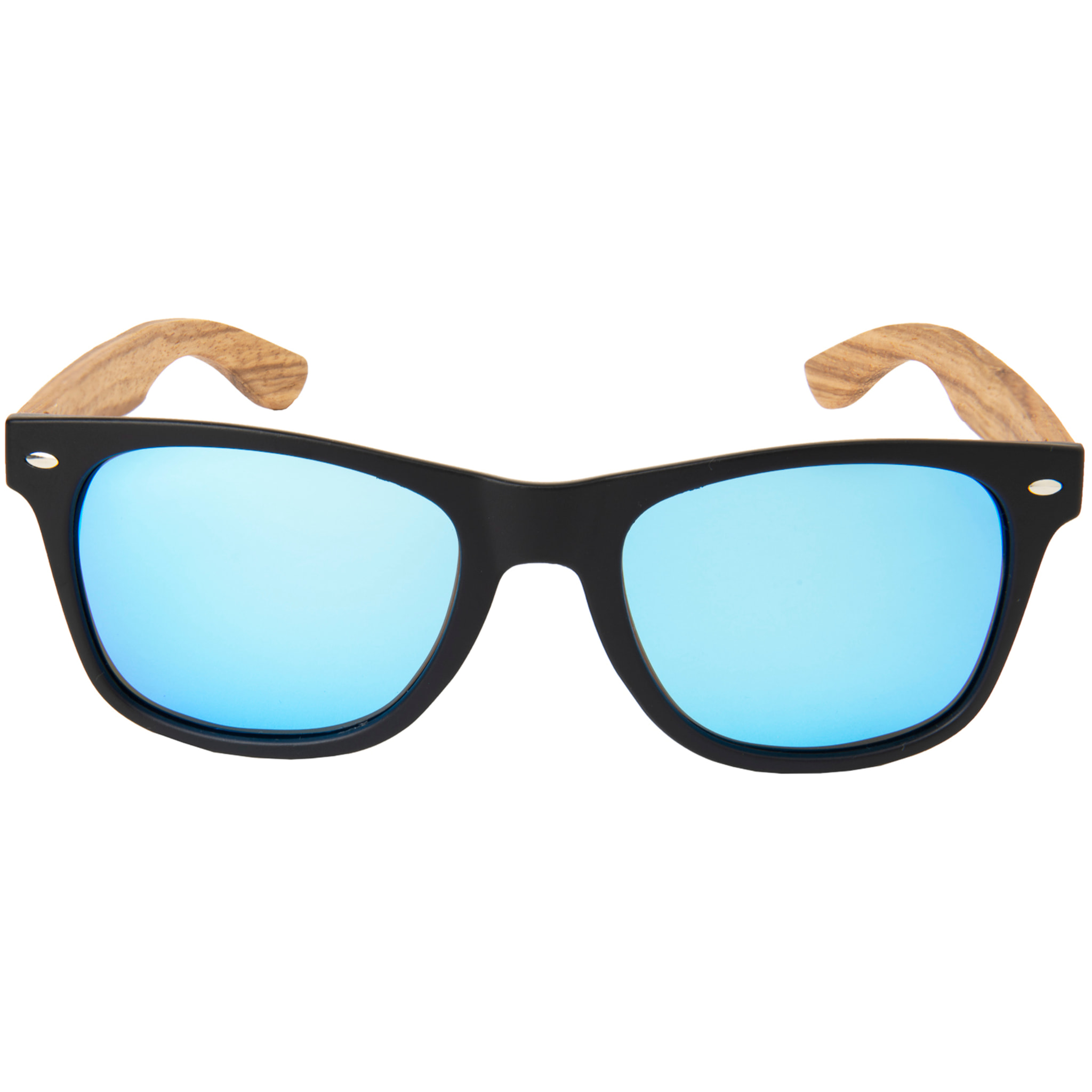 Gafas de sol OCEAN BEACH WOOD - De madera negro con patillas marrón y / Revo azul