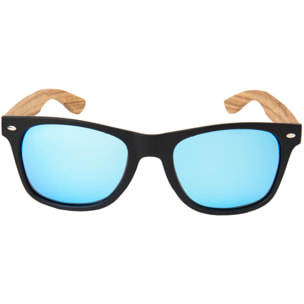 Gafas de sol OCEAN BEACH WOOD - De madera negro con patillas marrón y / Revo azul
