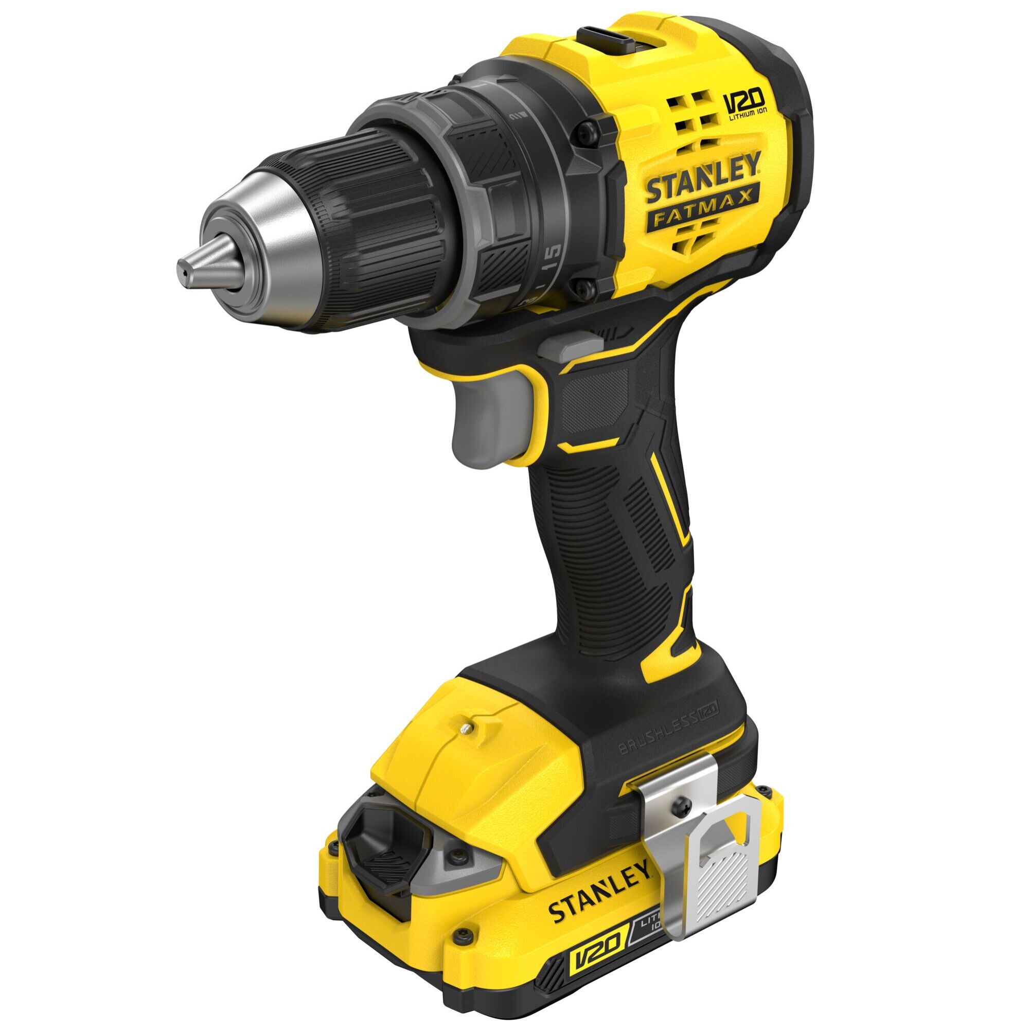 Perceuse visseuse 60Nm Brushless V20 FatMax 18V avec 2 Batteries 2Ah en malette Pro-Stack