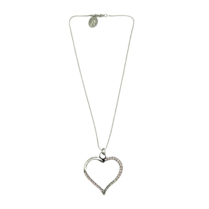 Collar Cuore rosa en plata 7-10 micras