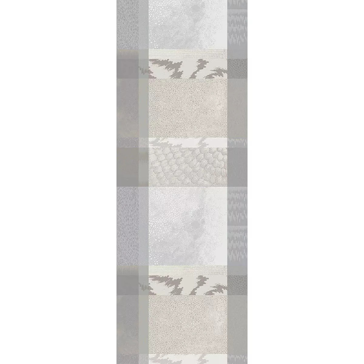 Chemin de table pur coton motif jacquard gris beige Mille matieres vapeur