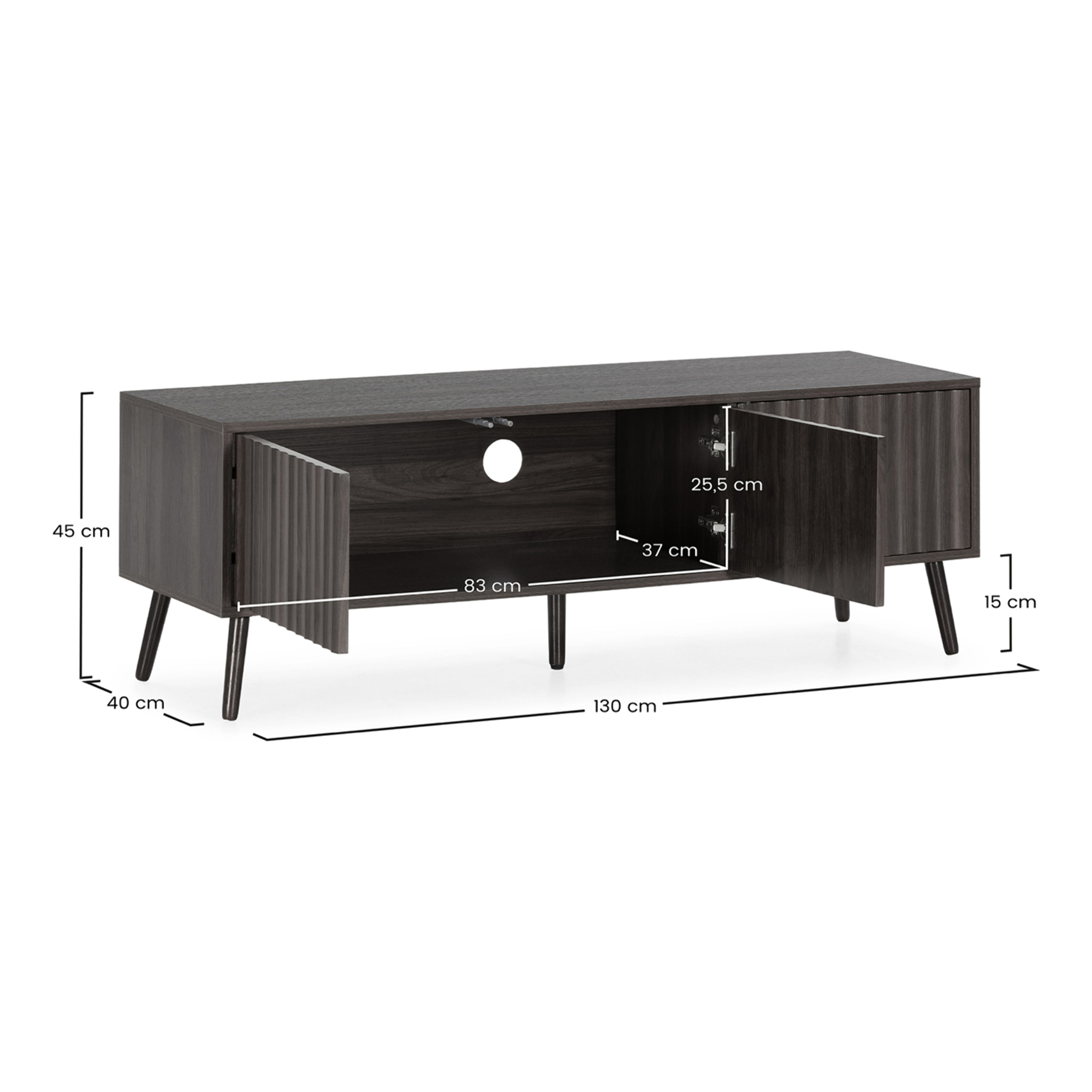 Mueble TV Lluvia 3 puertas efecto Nogal