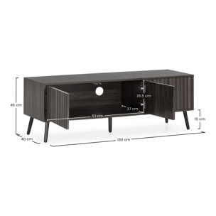 Mueble TV Lluvia 3 puertas efecto Nogal