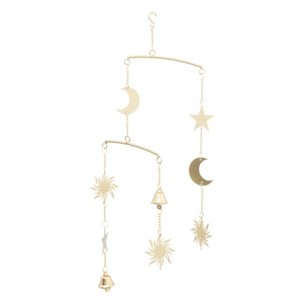 Mobile lune doré en métal 48cm