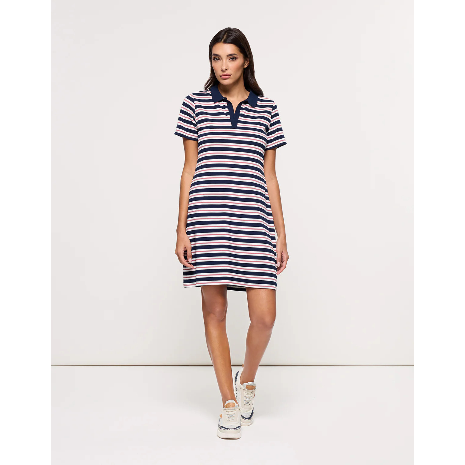 Vestido Polo Corto Azul y Rosa - Marinu