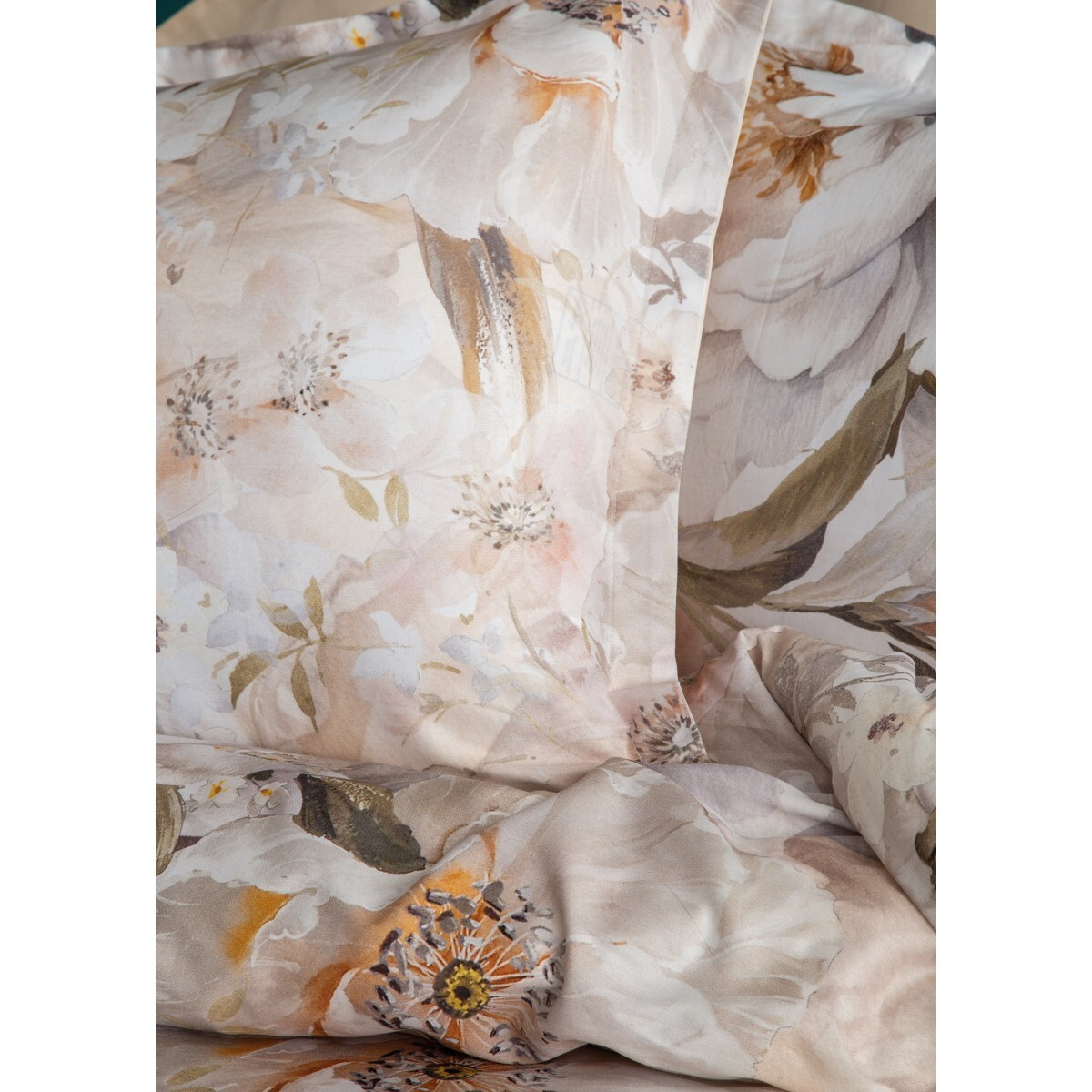 Parure housse de couette et taies oreiller 100% Satin de Coton imprimé