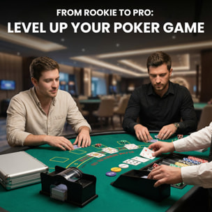 Mallette pro de poker 500 jetons 2 jeux cartes 5 dés 3 boutons sabot mélangeur tapis alu