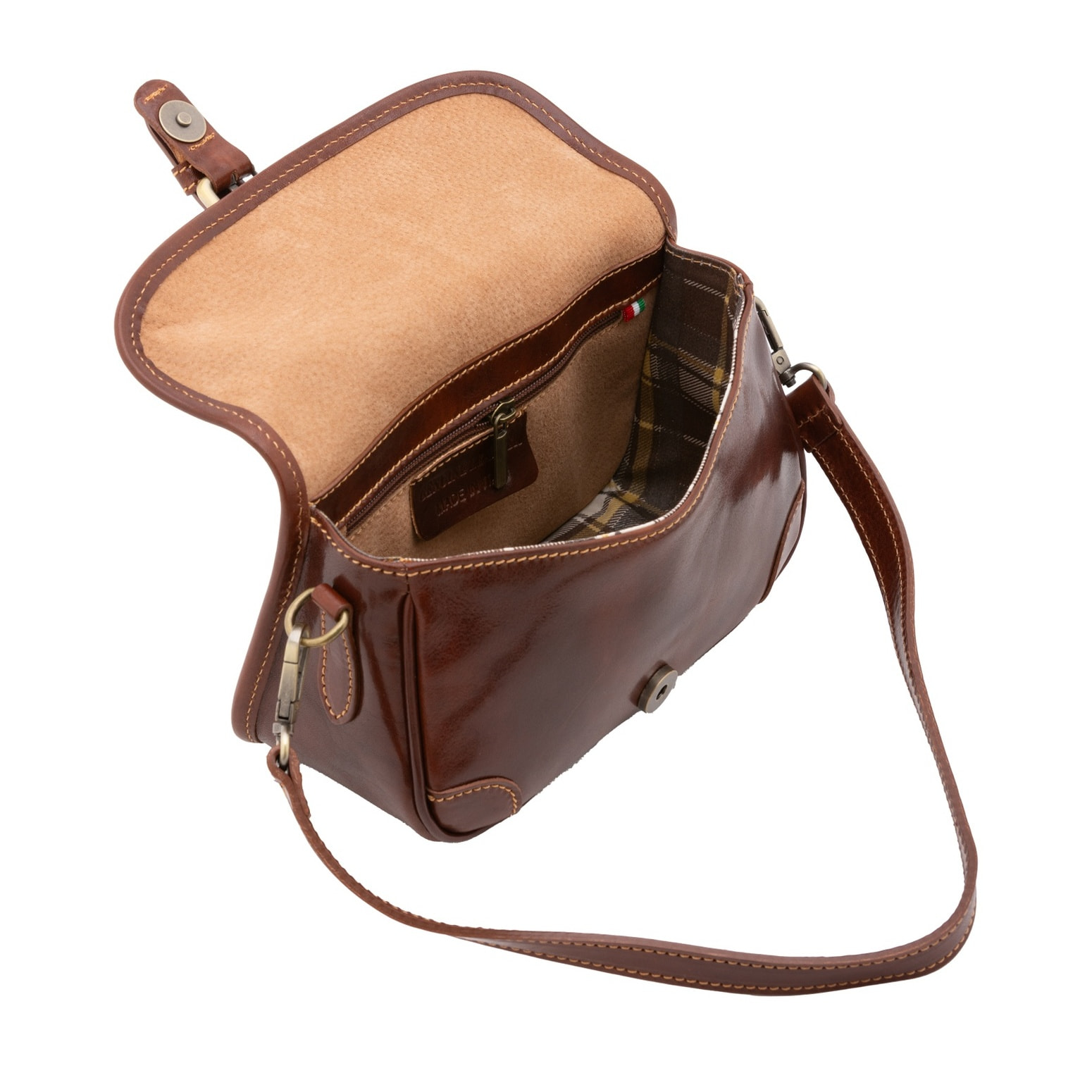Borsa a tracolla da donna - Modello False - Vera pelle - 14.0 x 23.0 x 9.0 cm