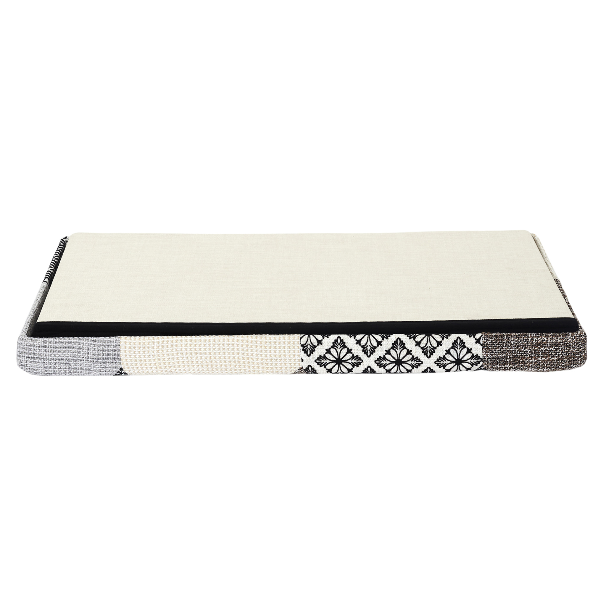 Coffre Banc Pliable Patchwork Gris