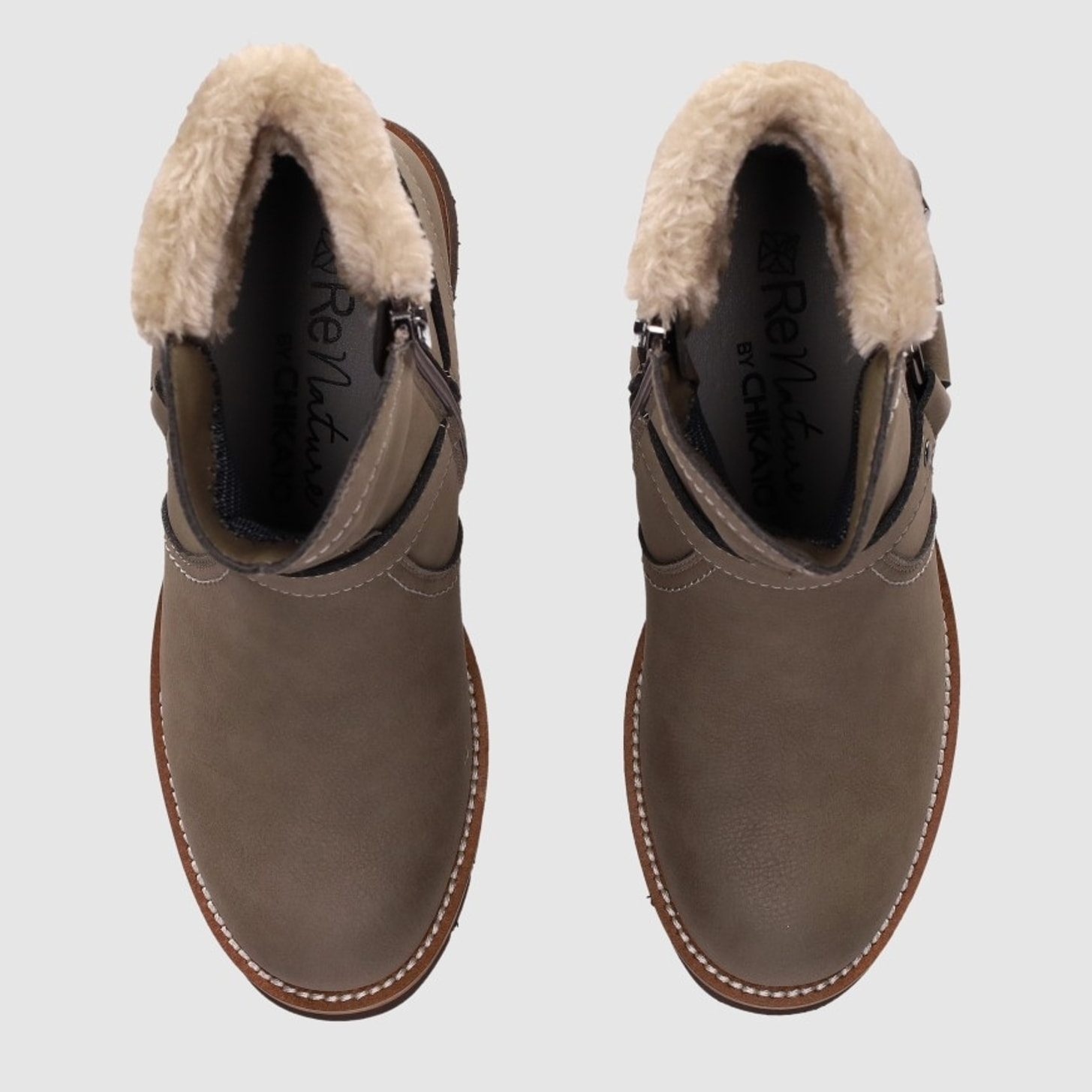 Botines de Piel - Taupe - Tacón: 5 cm