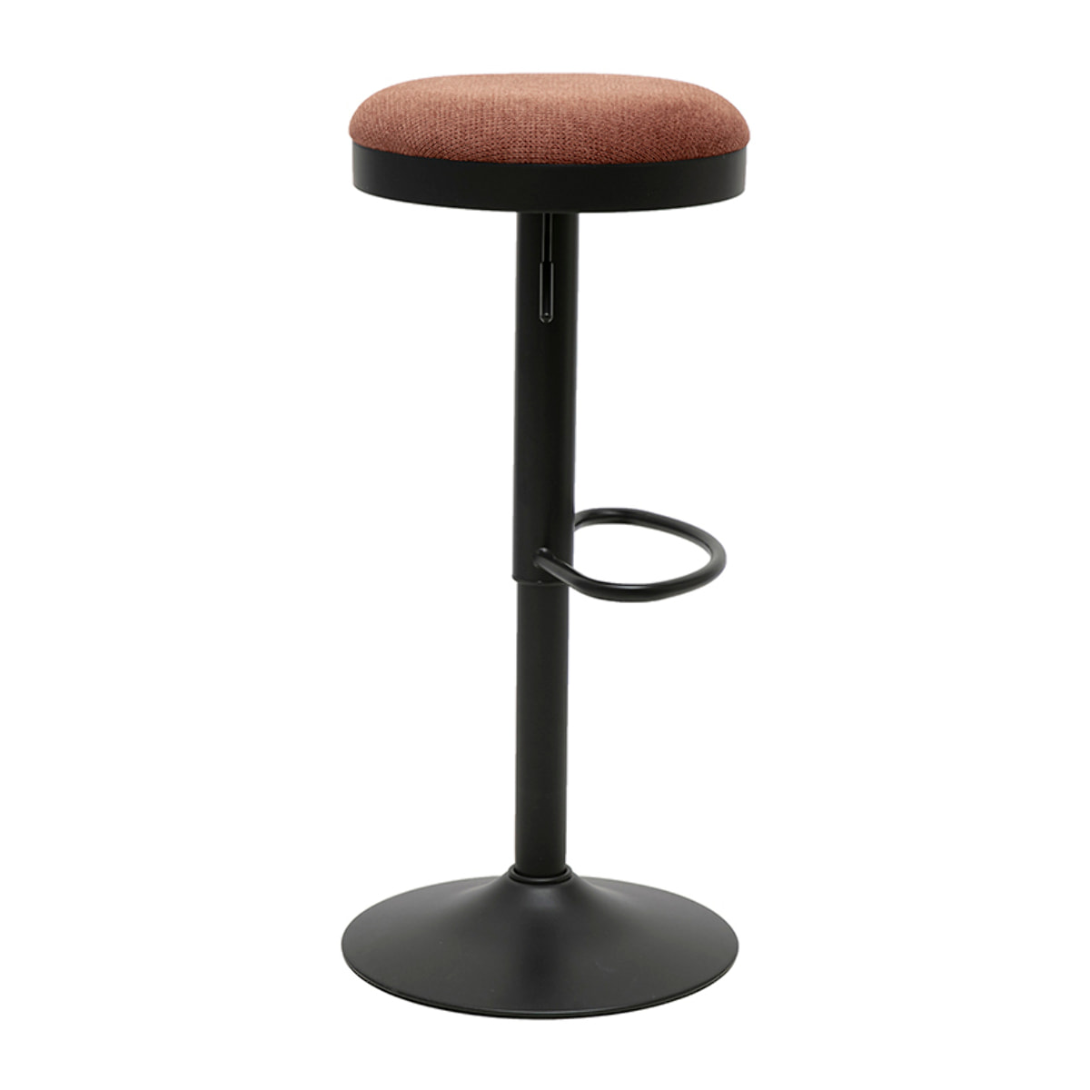 Tabourets de bar réglables en tissu chenille terre brûlée et métal (lot de 2) THOR