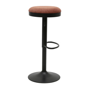 Tabourets de bar réglables en tissu chenille terre brûlée et métal (lot de 2) THOR